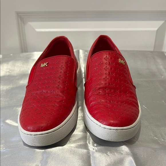 Michael Kors Red Embossed Slip-On Sneakers - Picture 1 of 6